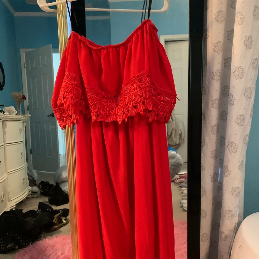 Red maxi dress